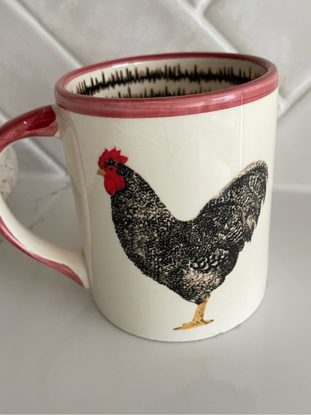 C.E. Corey Galo Rooster Mug Made in Portugal Ceramic Farmhouse Coffee Cup